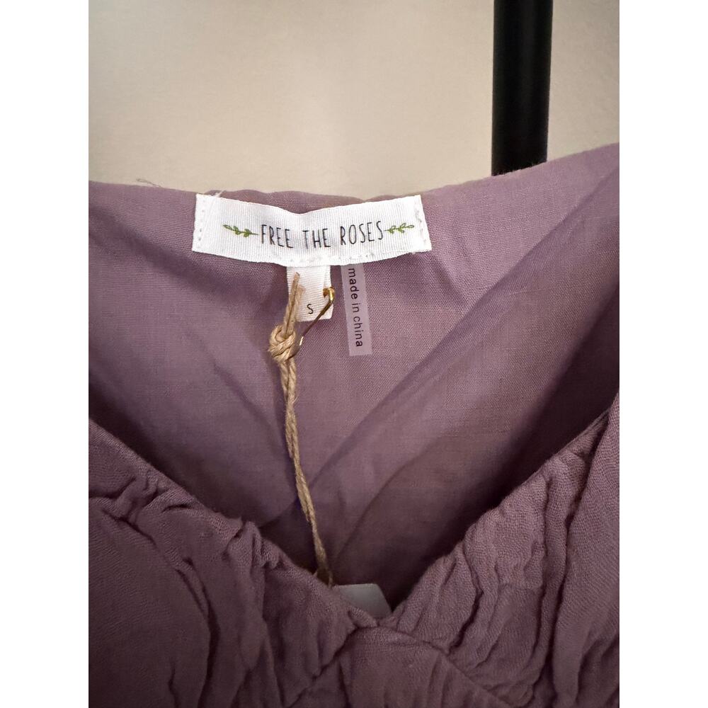 New free the rose’s cotton purple maxi dress gauze sz S - Picture 4 of 5